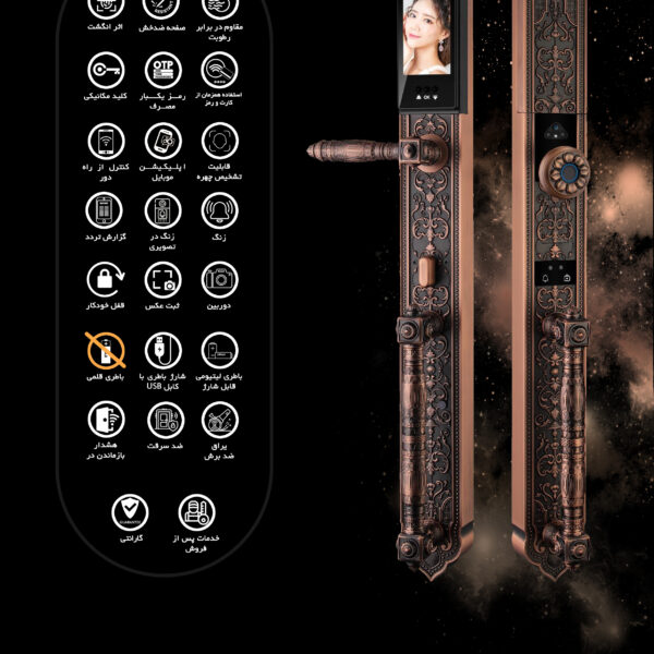 دستگیره و قفل هوشمند دیجیتال موکولاک MOKO LXF100